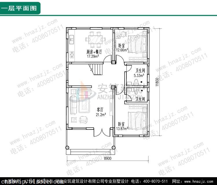 az108农村三层欧式别墅自建房,农村小洋楼效果图施工图