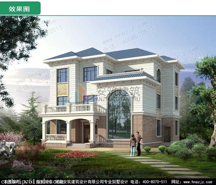 欧式独栋乡村小别墅设计图,az113