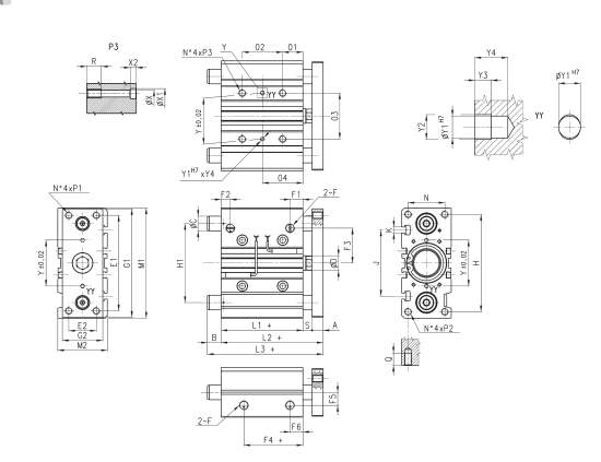 康茂盛CAMOZZI导向气缸QCB2A025A040详解