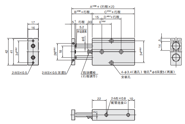小金井KOGANEI双活塞杆气缸B系列工作原理