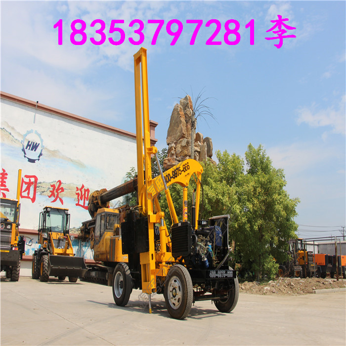 小四轮护栏打桩机  全液压公路打桩机