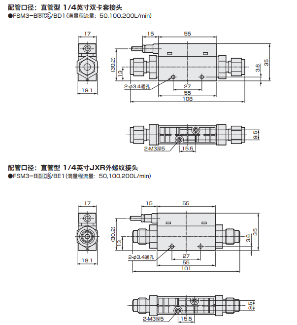 不锈钢本体型小型流量传感器/喜开理CKD使用方法及注意事项