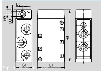 FESTO方向控制阀VL-5-1/4的安装示意图