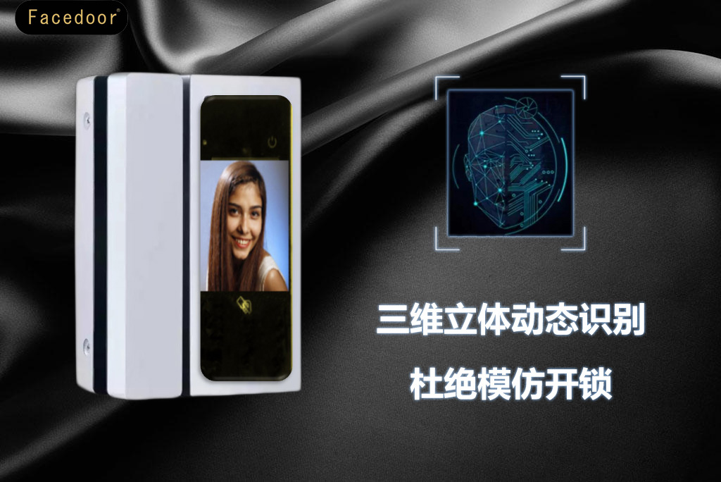 玻璃门人脸识别办公专用双开门智能锁