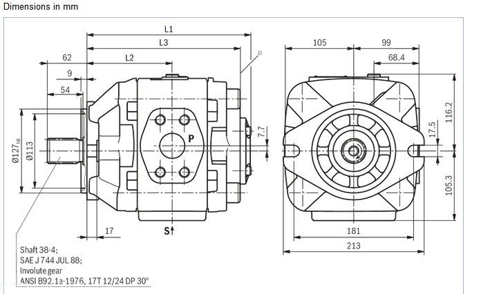 德国力士乐REXROTH内啮合齿轮泵/固定排量PGH-3X型