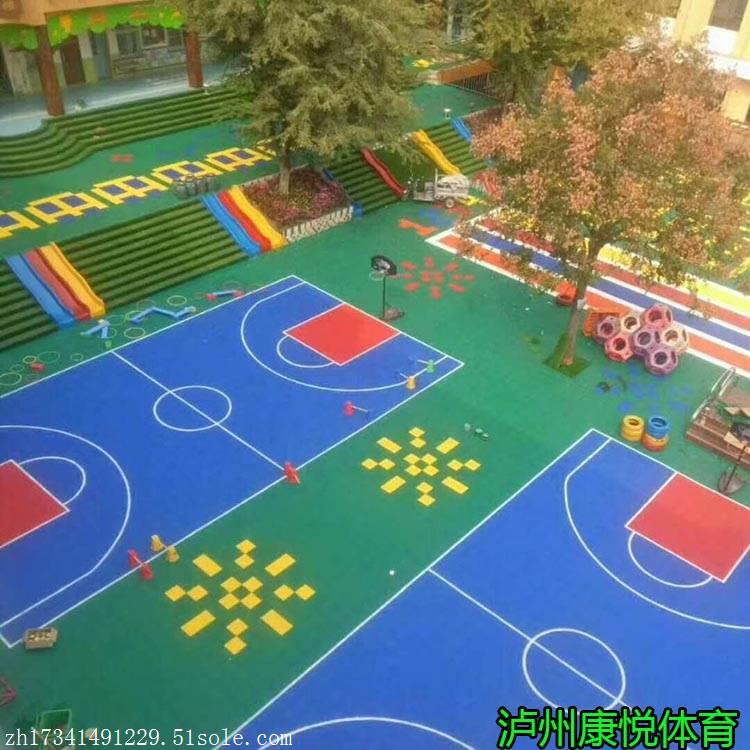 纳溪悬浮地板厂家施工 塑胶拼装球场运动地板 幼儿园卡通拼花板
