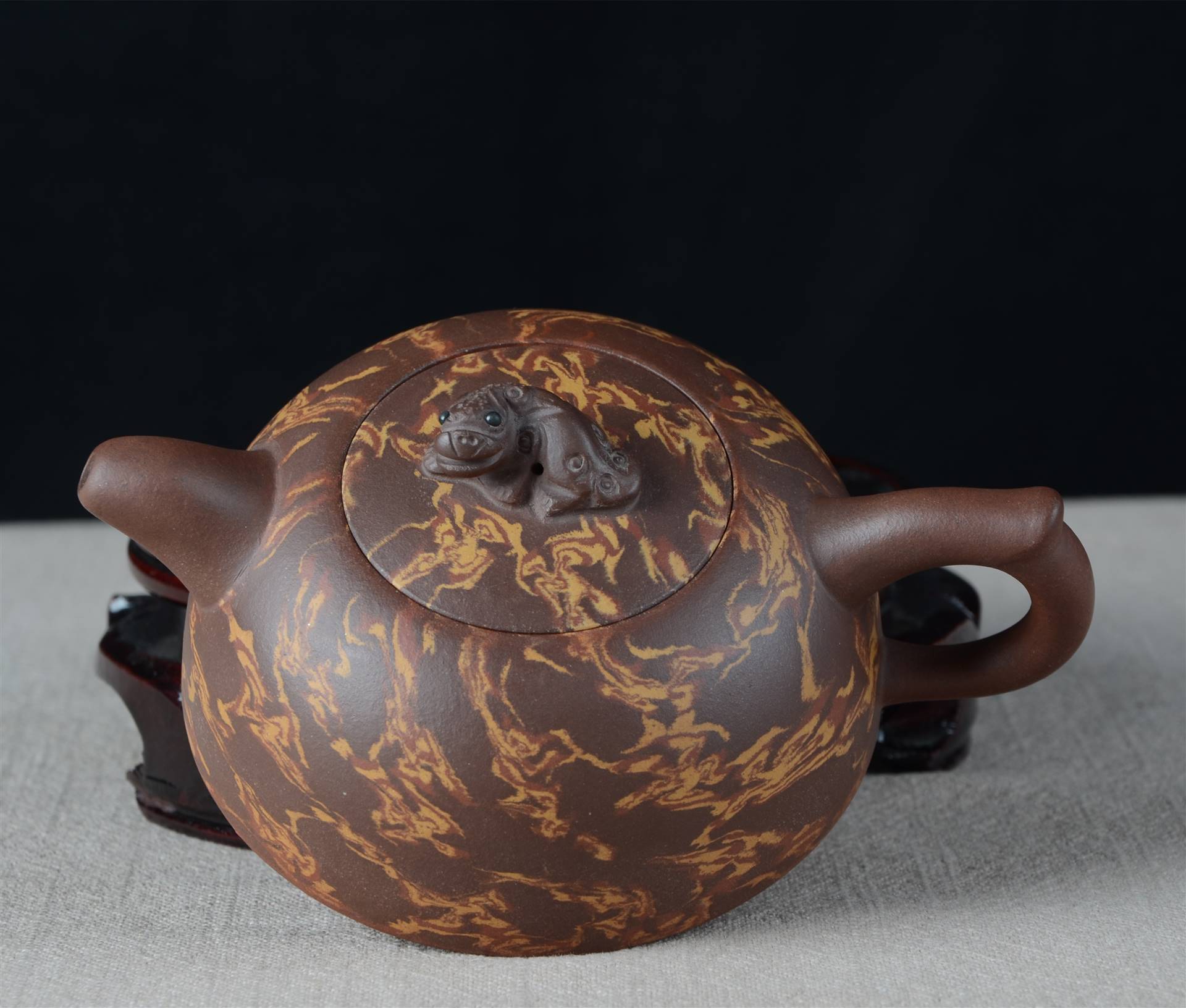 当阳峪绞胎瓷,柴战柱大师作品绞胎紫砂壶