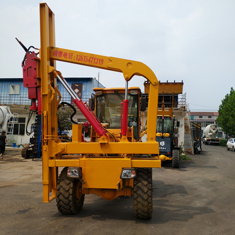 公路波形护栏施工打桩机 液压护栏打桩机