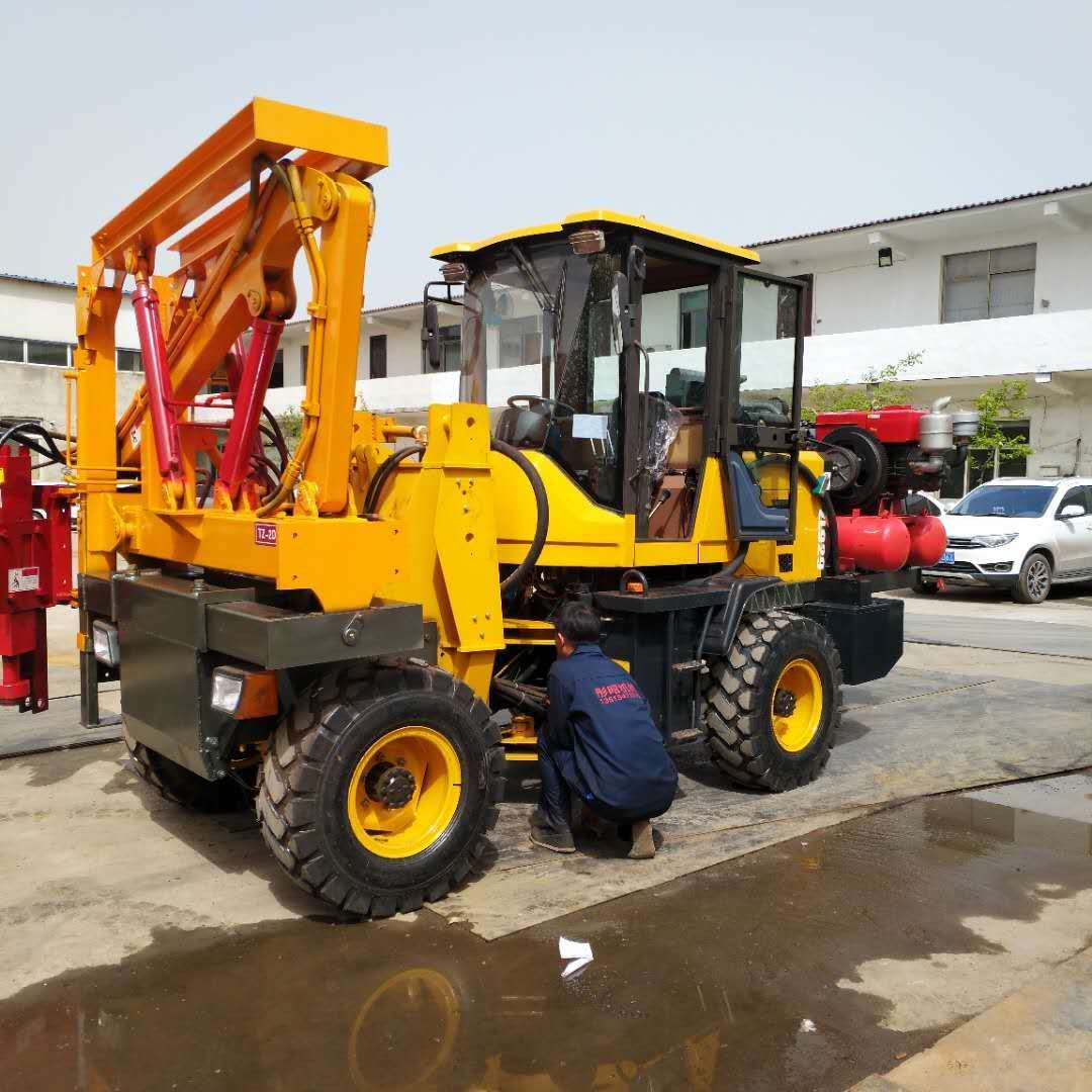 公路波形护栏施工打桩机 液压护栏打桩机