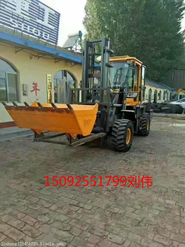 江西大轮胎叉车4吨叉车加装铲斗属具可以俩用lw