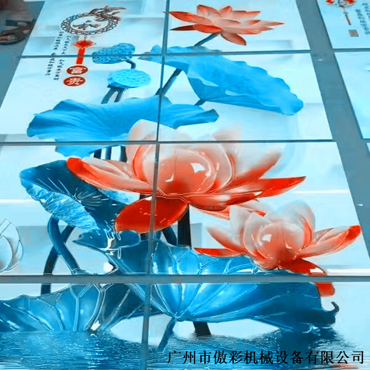 玻璃衣柜门uv打印机 润彩工业喷头玻璃工