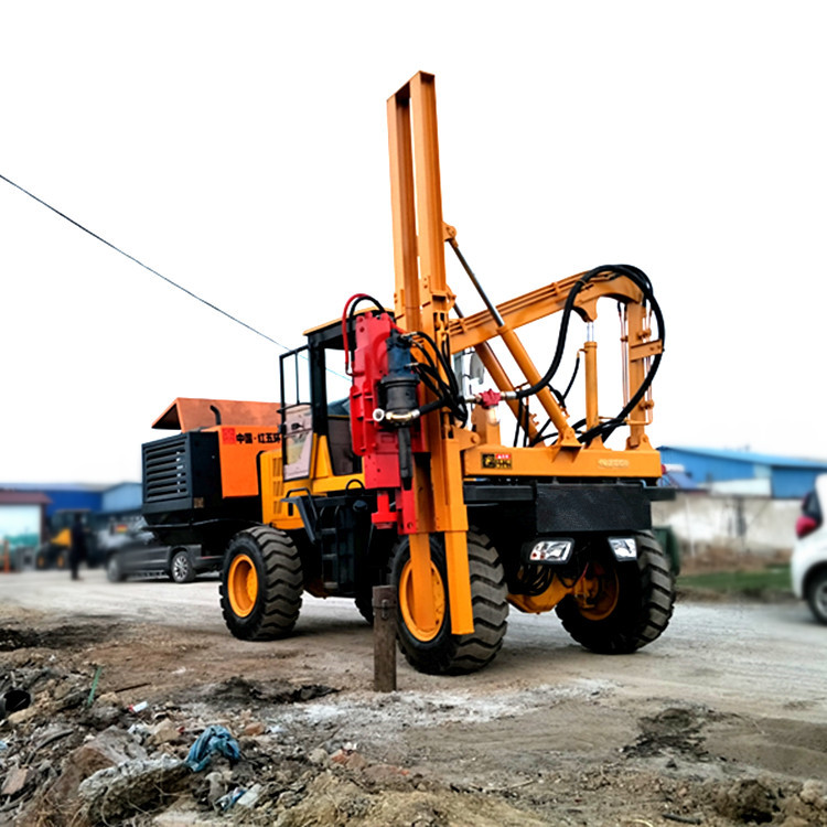 公路护栏钻孔机 高速公路护栏打桩机价格
