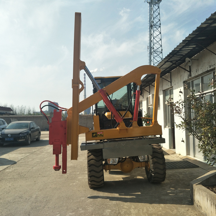 铲车式护栏打桩机 装载机公路护栏打桩机