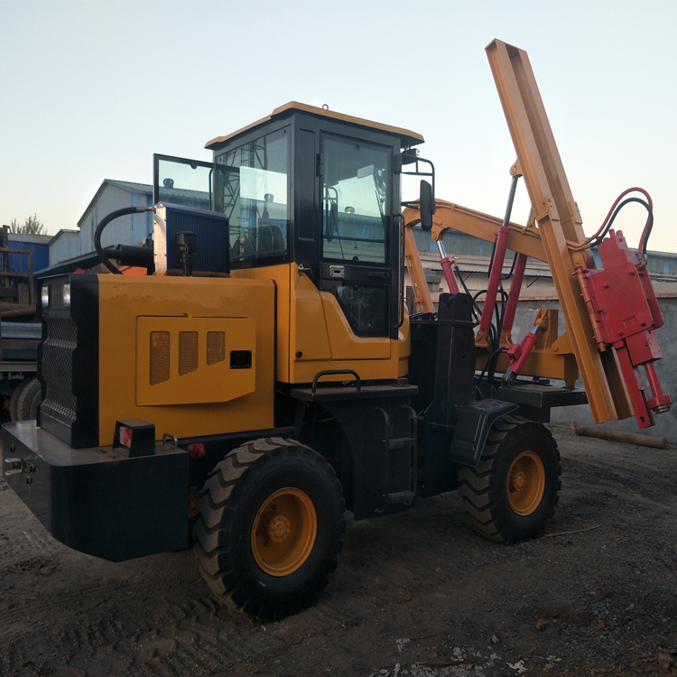 铲车式护栏打桩机 装载机公路护栏打桩机