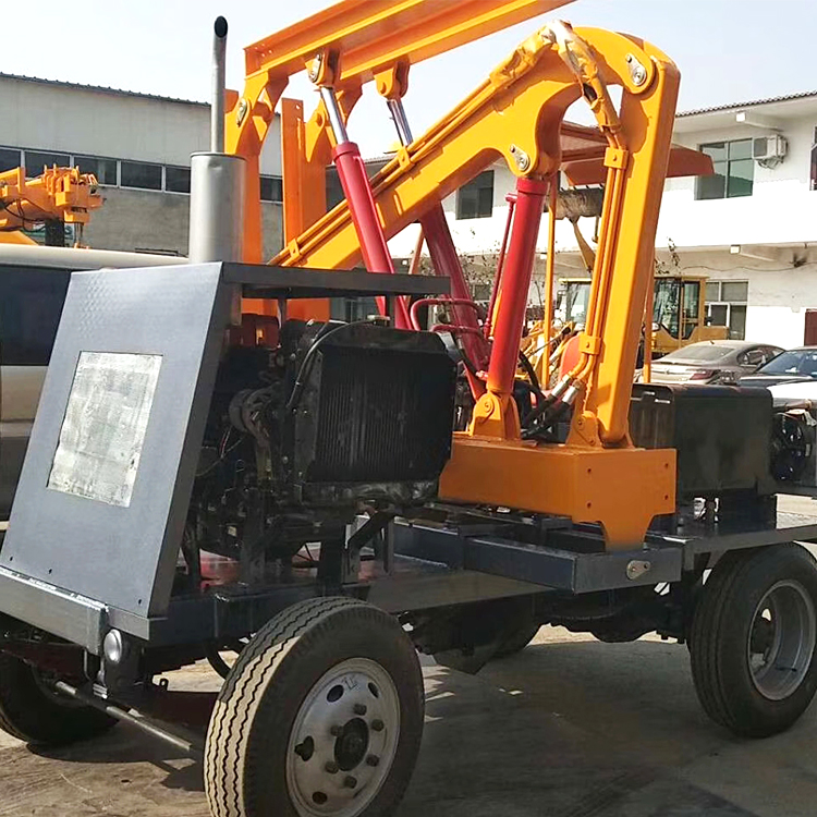 四轮装载式公路护栏打桩机 防撞护栏打桩机