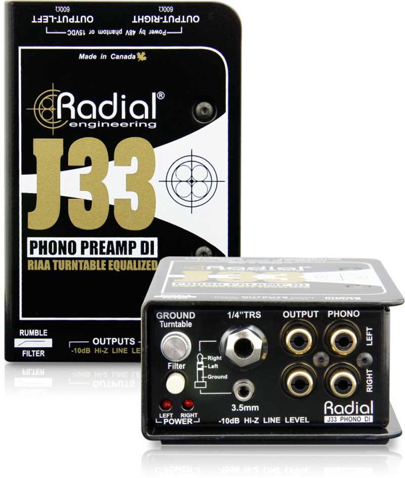 Radial J33 胶木电唱机降噪DI直插盒批发零售 隔离变压器 消除接