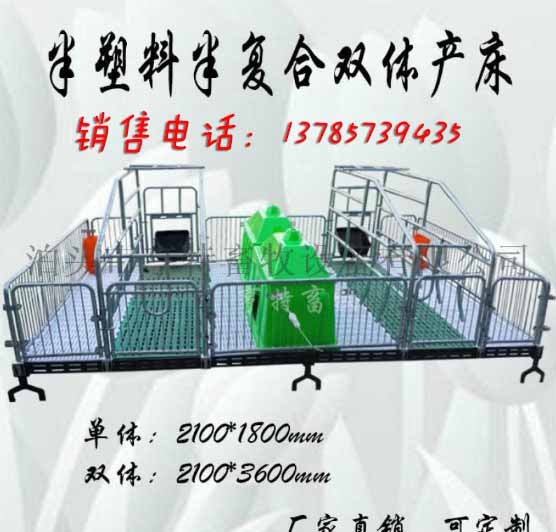 现代化猪舍母猪双体产床复合板 塑料板猪用