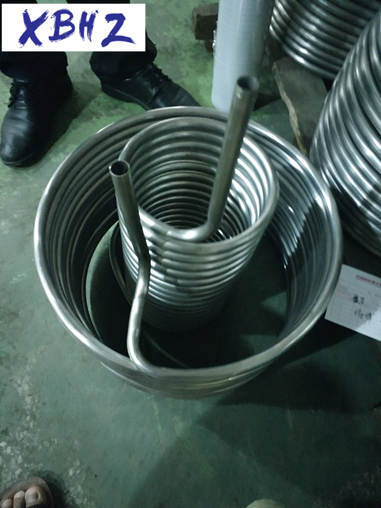 不锈钢双层盘管激光冷水机盘管啤酒冷却盘管