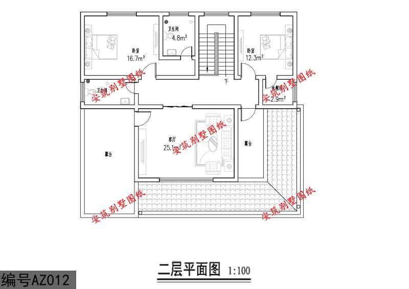 首页 湖南安筑建筑设计有限公司 建房知识 二层房屋设计图    开间:13