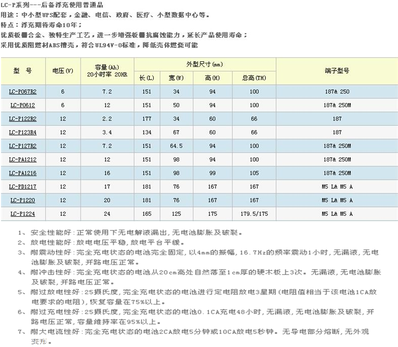 蓄电池修复 松下蓄电池12v100ah技术参数