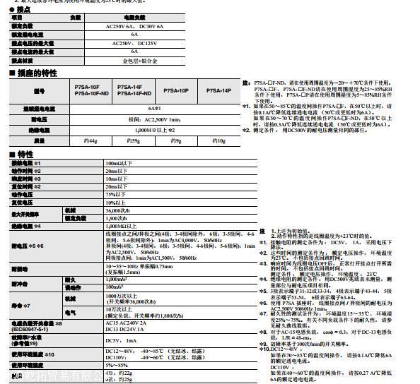 欧姆龙OMRON安全继电器样本手册