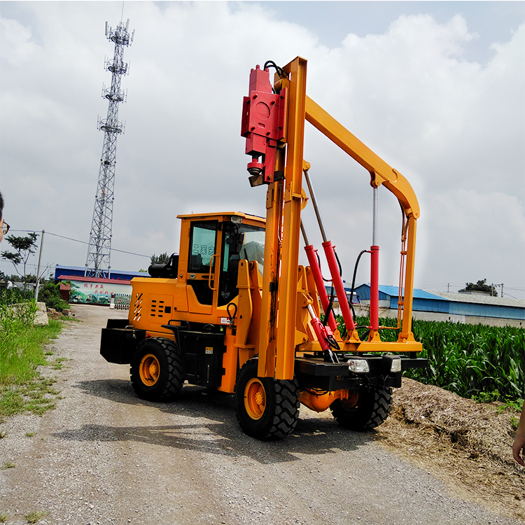 高速公路护栏打桩机 车载式公路护栏钻孔机