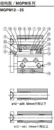 SMC带导杆气缸CDU6-40D