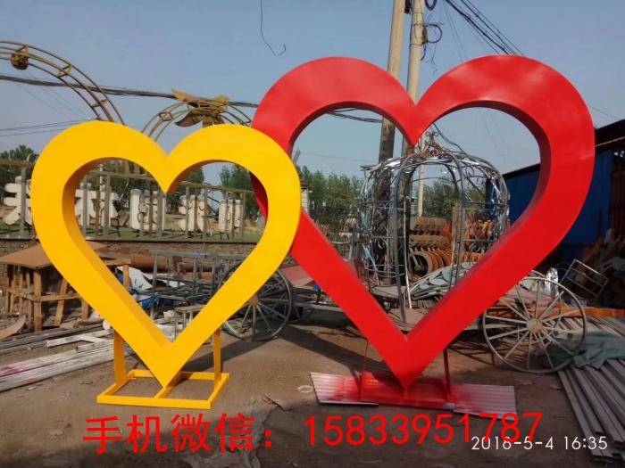 心心相印不锈钢雕塑 双心雕塑 不锈钢爱情雕塑 公园景观雕塑