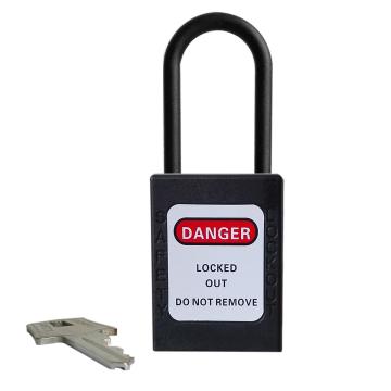 尼龙细锁梁绝缘安全挂锁 锁梁直径4.5mm 不通开二级管理型 PS33，黑色