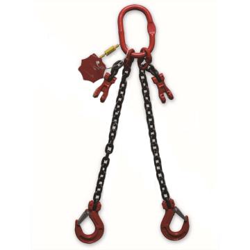 多来劲，80级双腿链条索具，7.5T×4m（总长），眼形自锁安全钩，带链条调节器