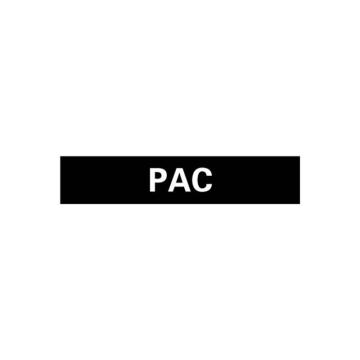 管道标识（PAC）-自粘性乙烯材料,表面覆保护膜,黑底白字,100×500mm，15402