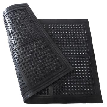 丽施美 特泰”橡胶抗疲劳垫 （圆球纹） 0.6*0.9m 黑色 13mm厚