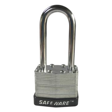 长梁钢制千层安全挂锁（黑）-钢制锁体及锁梁,锁梁Φ6mm,锁体长37mm,锁杆长度52mm