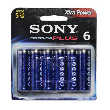 索尼（SONY）5号电池 碱性电池 6节/卡