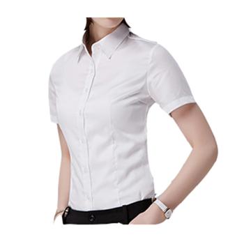 女士斜纹短袖工作服，白色，XL，170