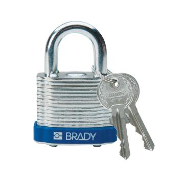 BRADY钢锁，0.75"，1.9cm，锁钩，锁芯互异，蓝色，99504
