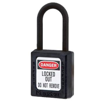 Master Lock 黑色XENOY工程塑料安全锁，塑料锁钩、绝缘、防磁、防电火花，406MCNBLK