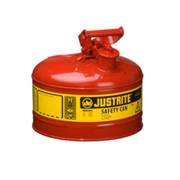 JUSTRITE/杰斯瑞特 Ⅰ型钢制安全罐-红色（悬摆扳柄），2.5加仑/9.5升，7125100Z