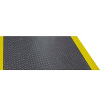走道垫，黑色+黄边铁板纹胶皮走道垫，1.2m*18m*2.5mm（宽x长x厚）