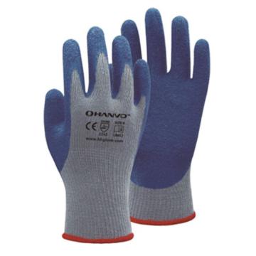 恒辉 10针掌浸蓝乳胶出纹涂层手套，LB012，9号，10副/包