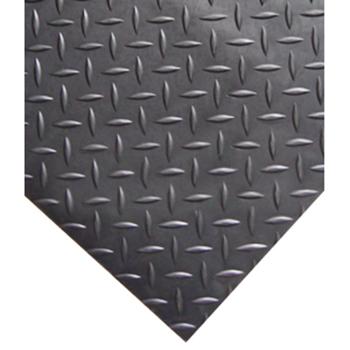 抗疲劳垫，耐用型铁板纹抗疲劳地垫，黑色，0.6m*1.5m*12mm(宽x长x厚）
