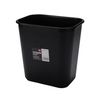 垃圾桶，得力 黑色方形，9562