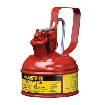 JUSTRITE/杰斯瑞特 Ⅰ型钢制安全罐-红色（释放扳柄），0.13加仑/0.5升，10001