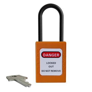尼龙细锁梁绝缘安全挂锁 锁梁直径4.5mm 通开二级管理型 PS34，橙色