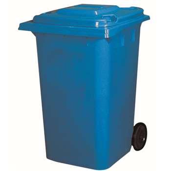 垃圾桶，两轮移动垃圾箱，360L，蓝