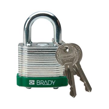 BRADY钢锁，0.75"，1.9cm，锁钩，锁芯互异，绿色，99508