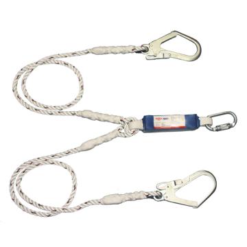 连接绳，PROTECTA双腿缓冲连接绳，单腿长度2米，配1个大挂钩和1个自动锁紧安全钩，1390398