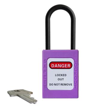 尼龙细锁梁绝缘安全挂锁 锁梁直径4.5mm 不通开二级管理型 PS33，紫色