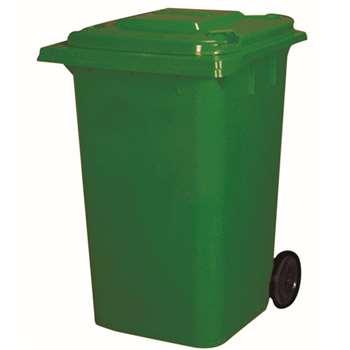 垃圾桶，两轮移动垃圾箱，360L，墨绿