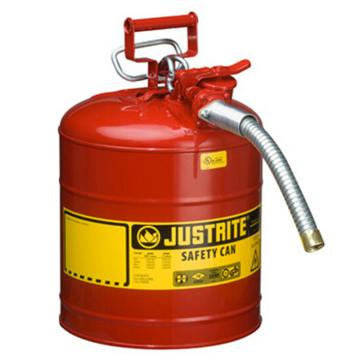 JUSTRITE/杰斯瑞特 Ⅱ型钢制安全罐， 5加仑/19升，带1"金属软管，7250130Z